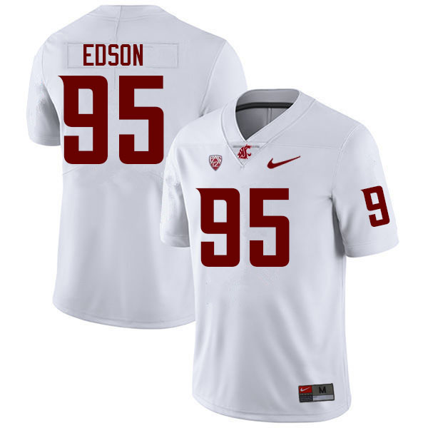 Men #95 Andrew Edson Washington State Cougars College Football Jerseys Sale-White